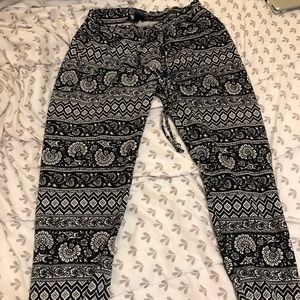 Black and white harem pants